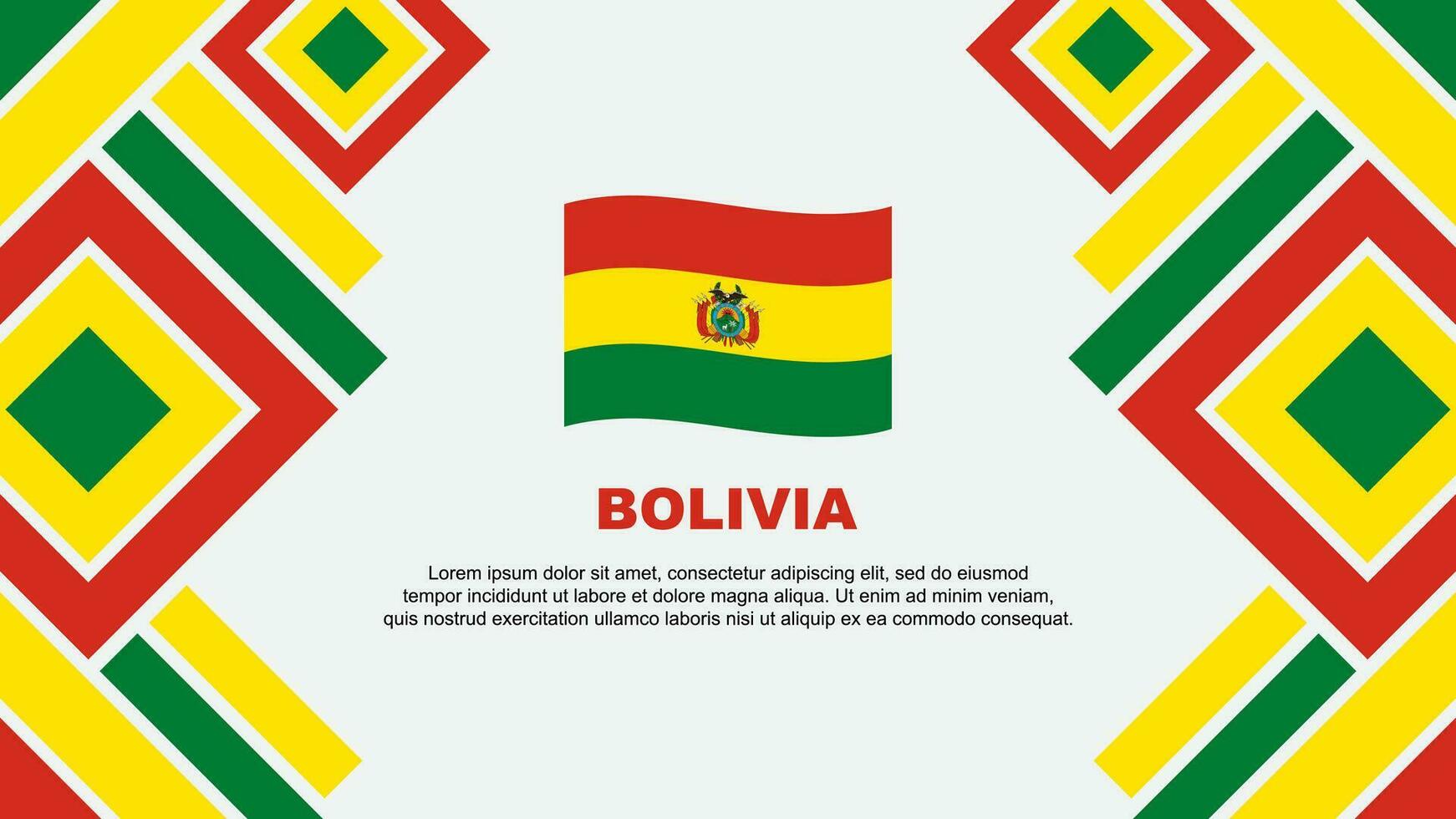 Bolivia Flag Abstract Background Design Template. Bolivia Independence Day Banner Wallpaper Vector Illustration. Bolivia