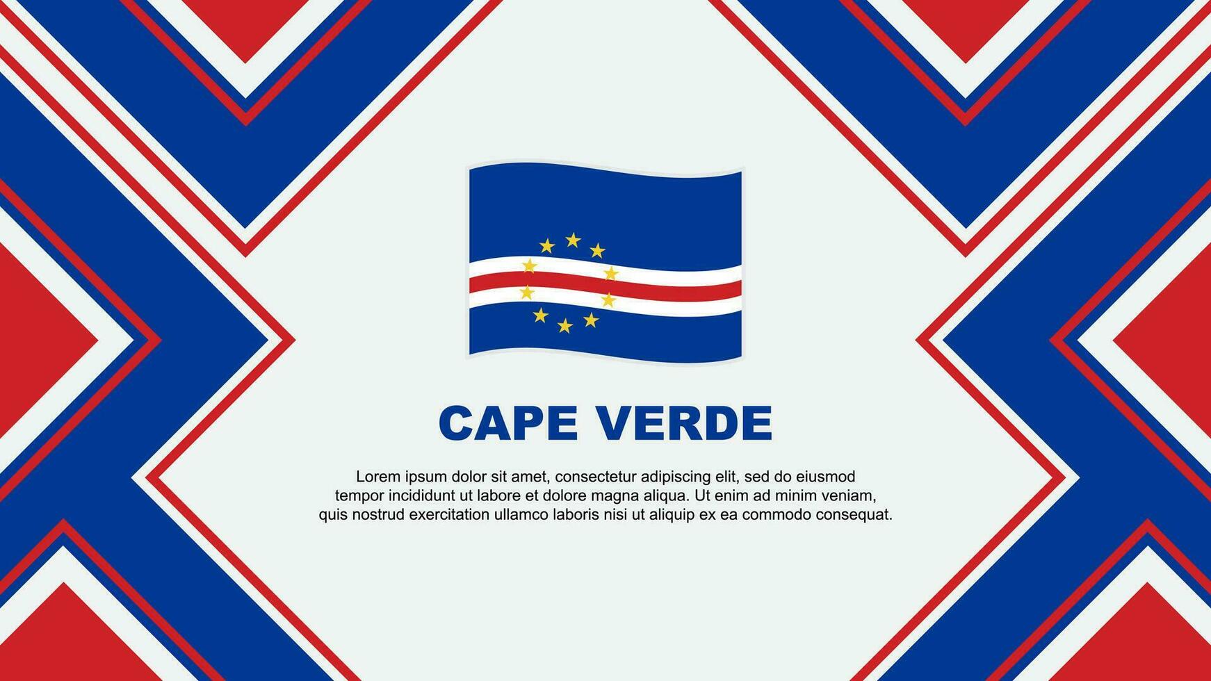 Cape Verde Flag Abstract Background Design Template. Cape Verde Independence Day Banner Wallpaper Vector Illustration. Cape Verde Vector