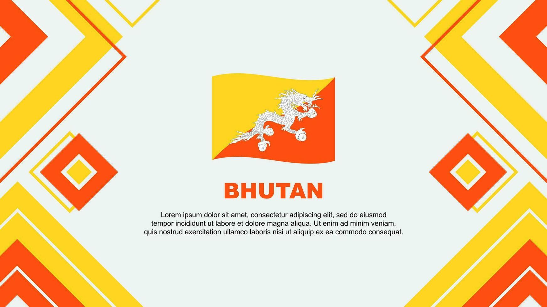Bhutan Flag Abstract Background Design Template. Bhutan Independence Day Banner Wallpaper Vector Illustration. Bhutan Background