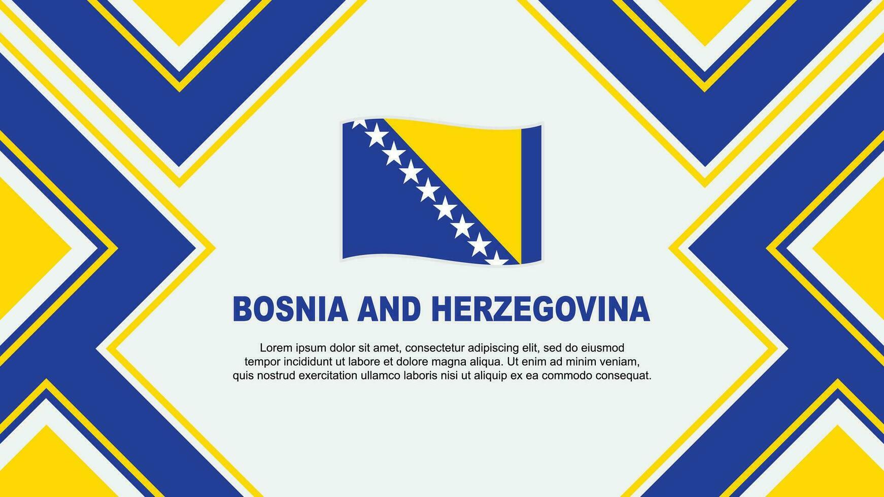 Bosnia And Herzegovina Flag Abstract Background Design Template. Bosnia And Herzegovina Independence Day Banner Wallpaper Vector Illustration. Vector
