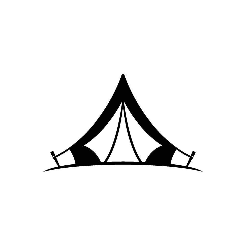 camping tent silhouette vector