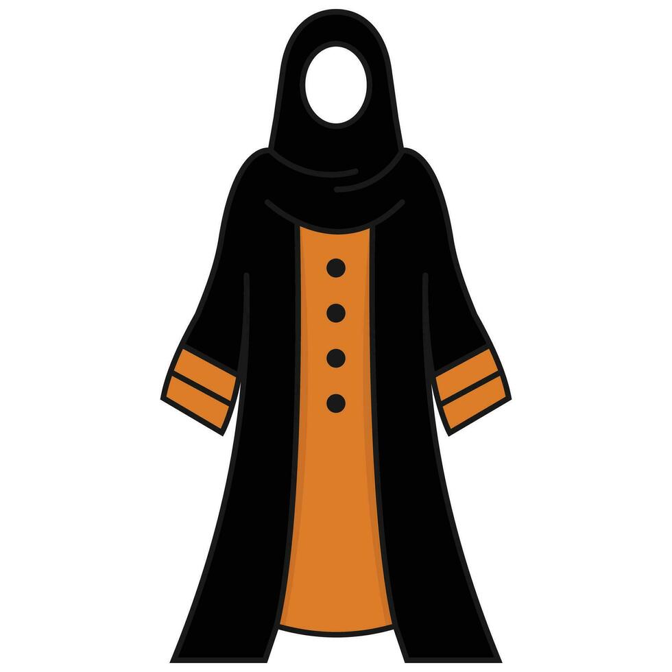 Abaya A Middle Eastern woman's traditional clothes and religious clothing vector