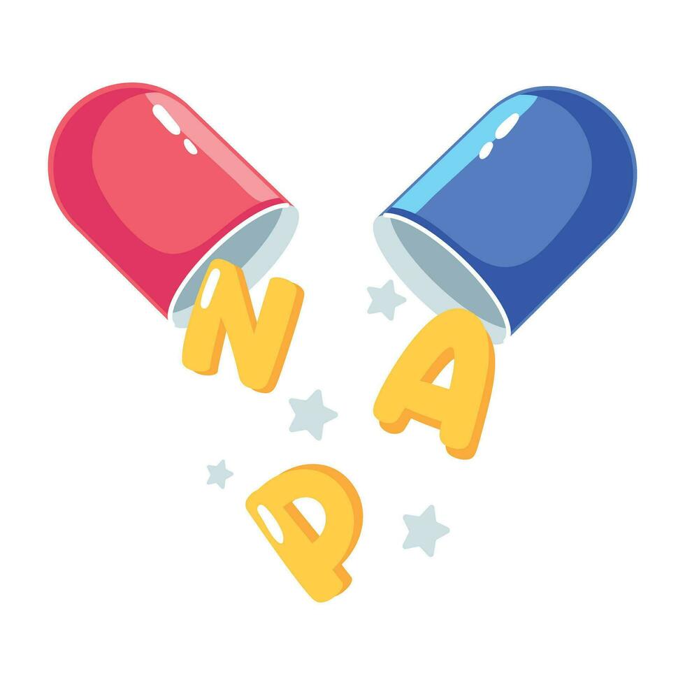 Trendy Nap Medicine vector