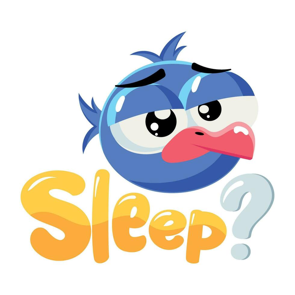 Trendy Feeling Sleepy vector