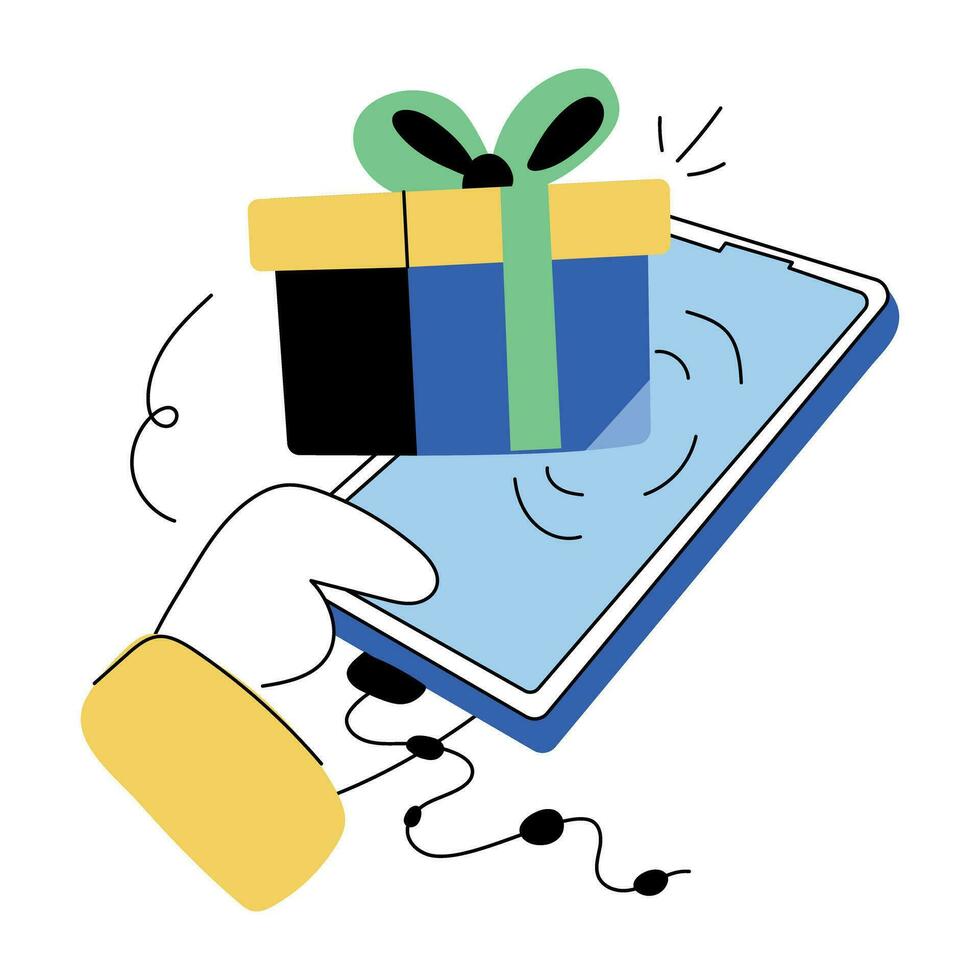 Trendy Gift Delivery vector