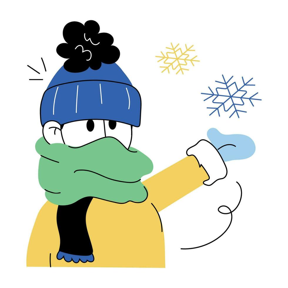 Trendy Enjoying Snow vector