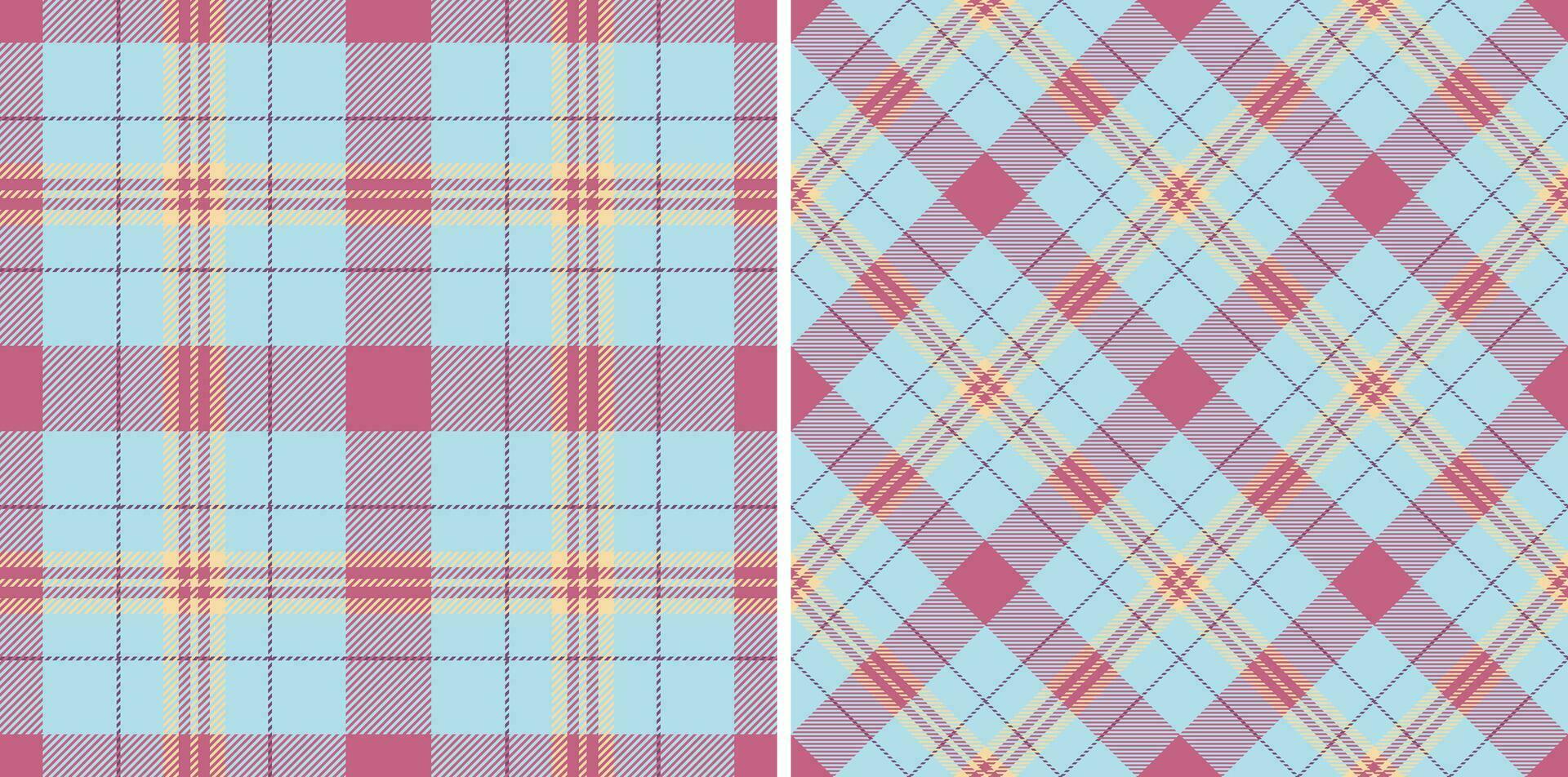 Seamless fabric texture of check plaid pattern with a textile tartan vector background.