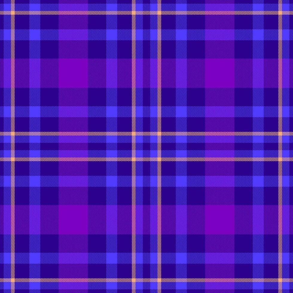 Plaid seamless pattern. Check fabric texture. Vector textile print.