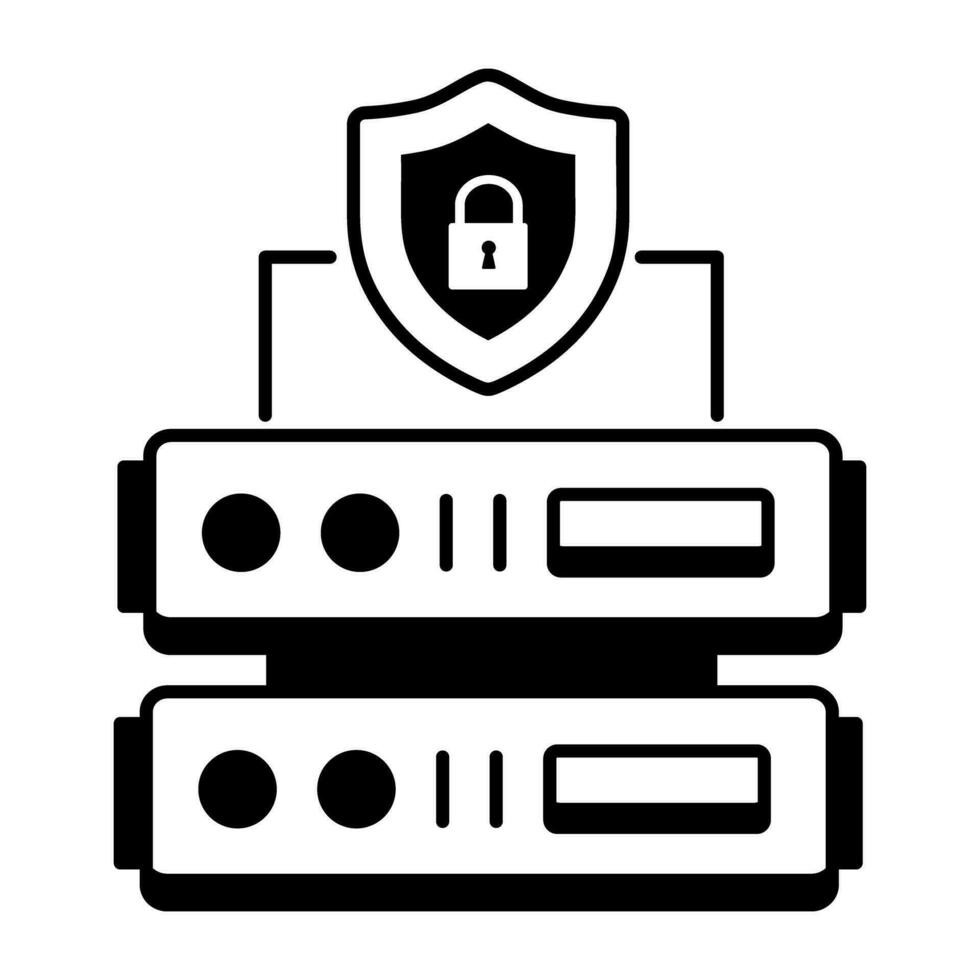 Web Hosting and Database Line Icon vector