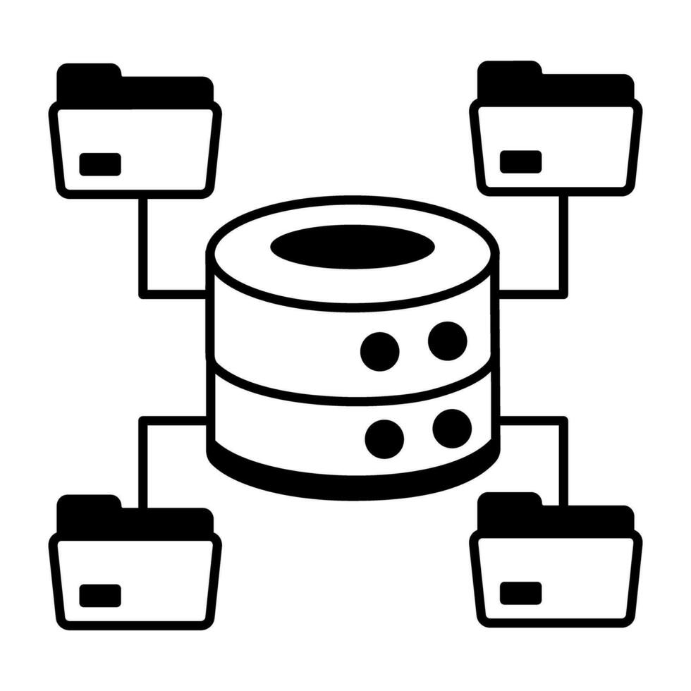 Web Hosting and Database Line Icon vector