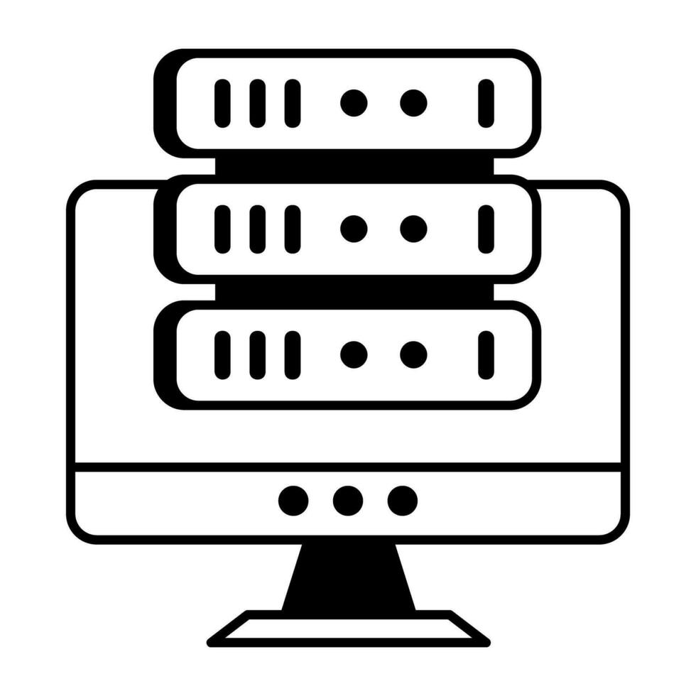 Web Hosting and Database Line Icon vector