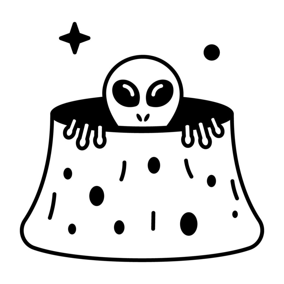 Space and Planets Linear Icon vector