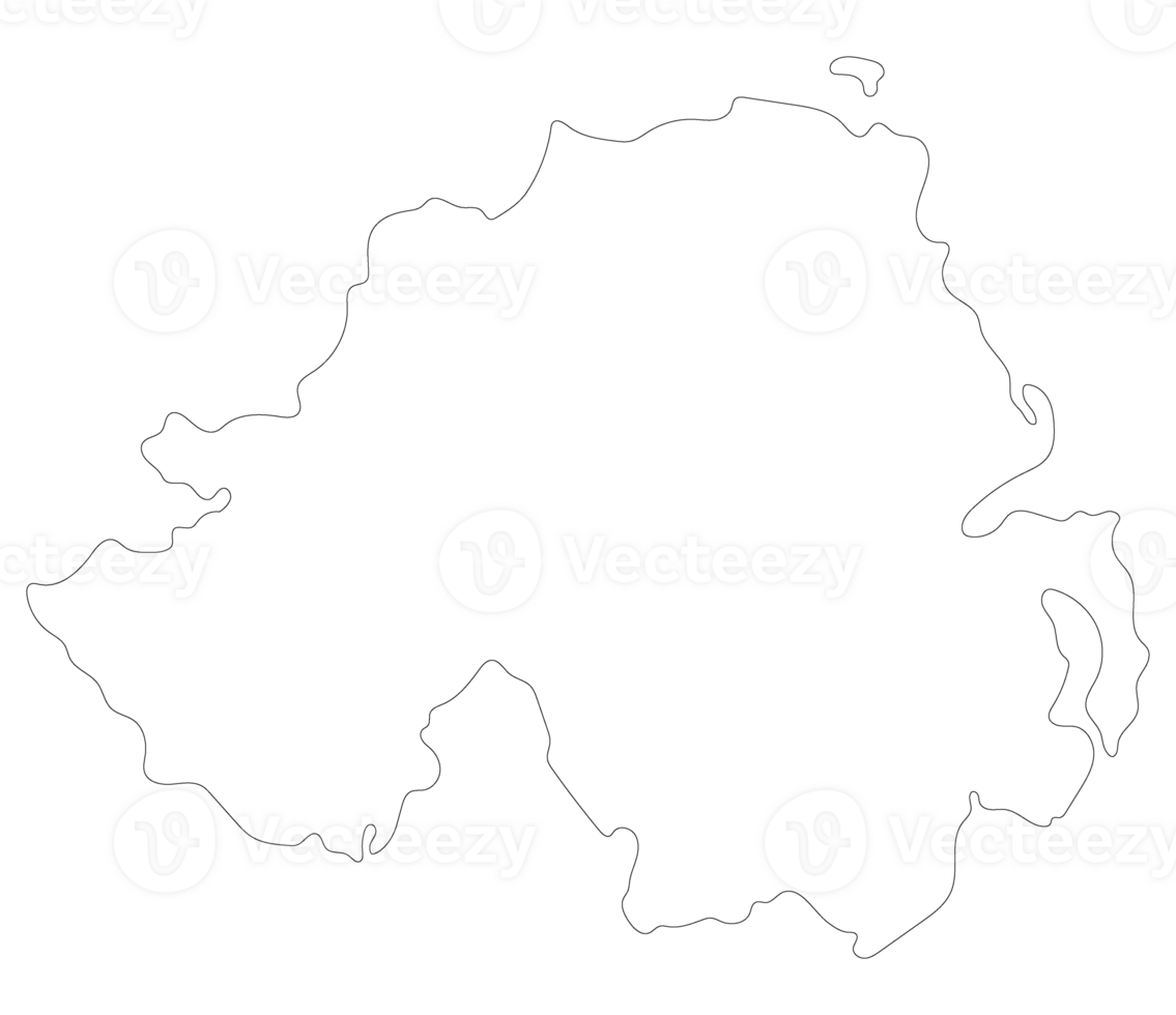 Northern Ireland map. Map of Northern Ireland in white color png