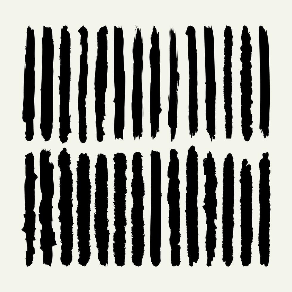Ink brush stroke collection, ink splatter and artistic design elements. Abstract vector