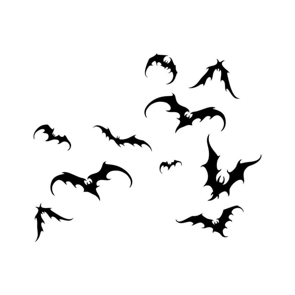 murciélago vampiro vector. de miedo fantasma murciélago silueta volador en blanco antecedentes vector