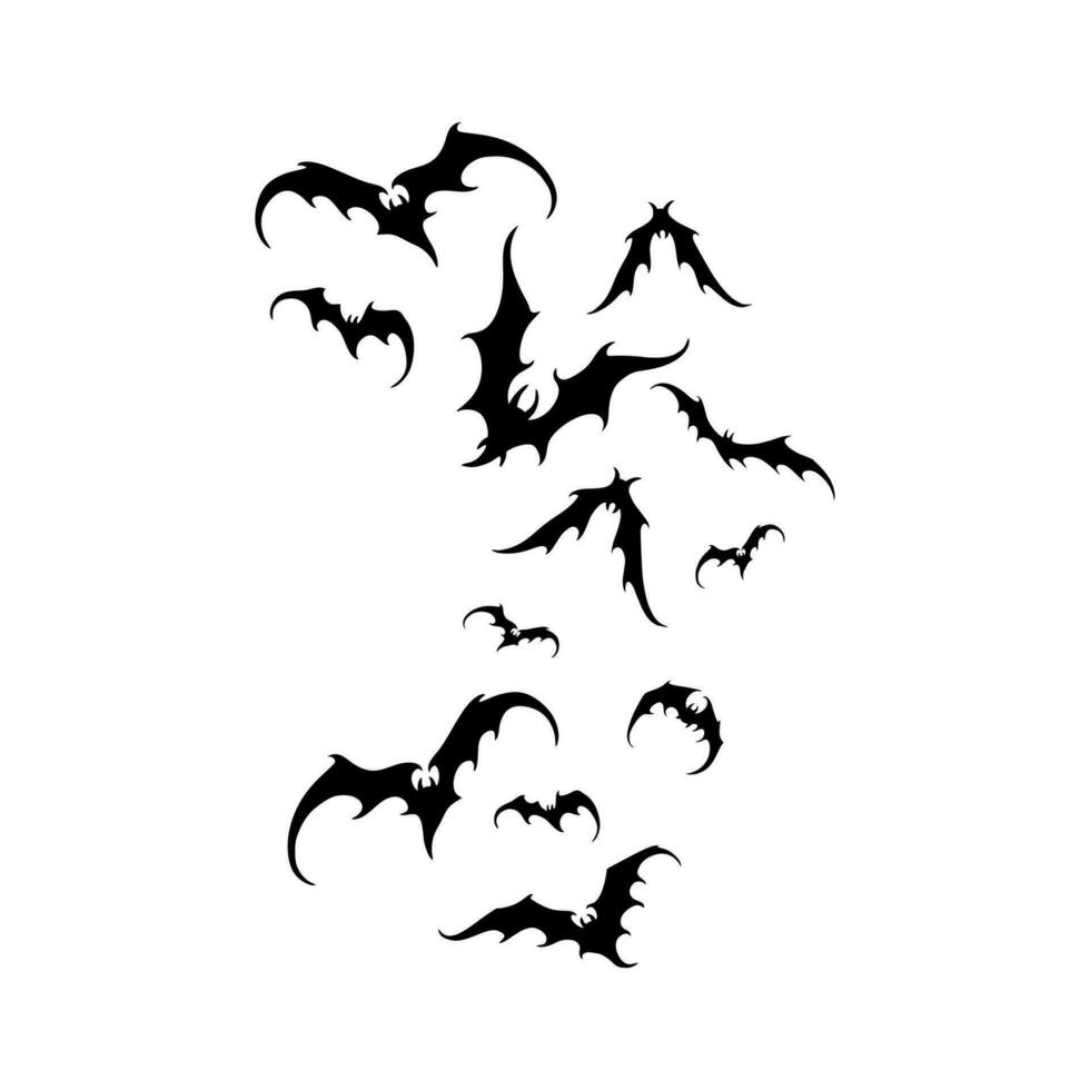 Bat vampire vector. scary ghost bat silhouette flying on white background vector