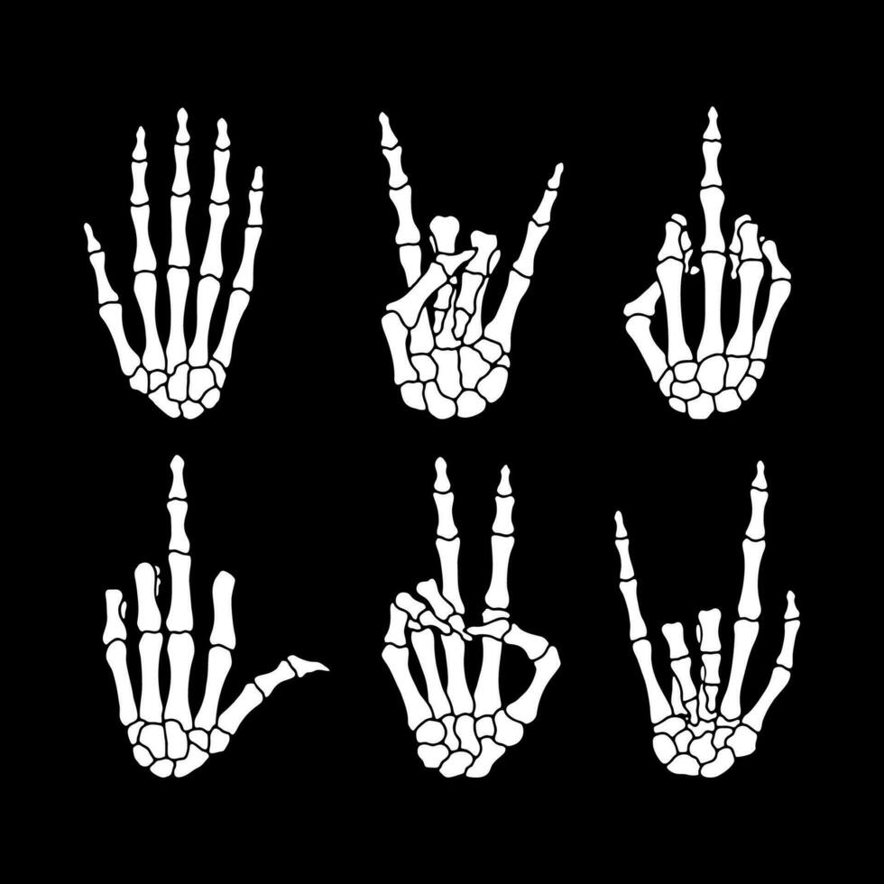 Hand bones vector illustration icon logo isolated on black background