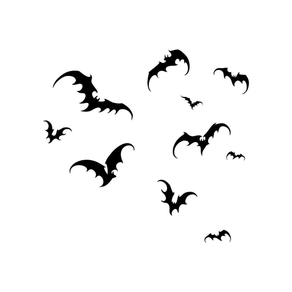 Bat vampire vector. scary ghost bat silhouette flying on white background vector