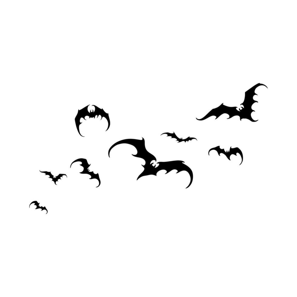 Bat vampire vector. scary ghost bat silhouette flying on white background vector