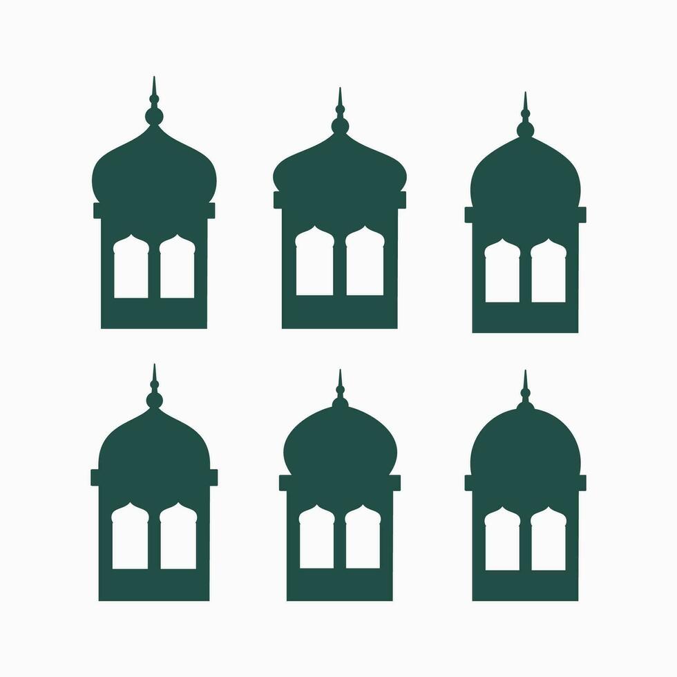 Islamic Mosques silhouettes vector illustration, Ramadan background flat style