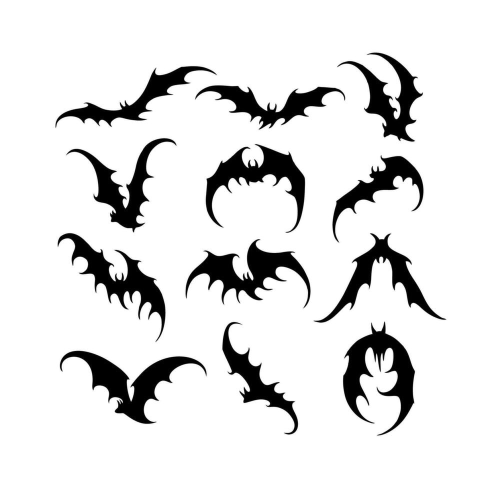 Bat vampire vector. scary ghost bat silhouette flying on white background vector