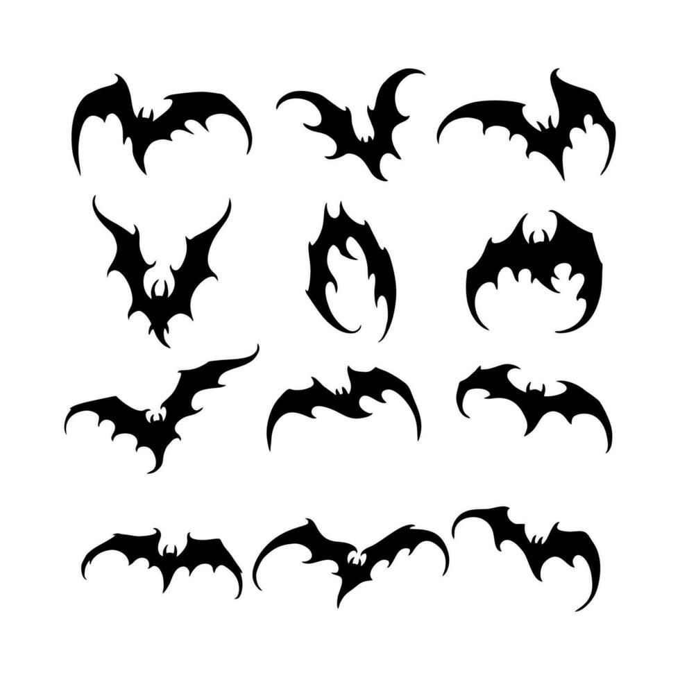 Bat vampire vector. scary ghost bat silhouette flying on white background vector