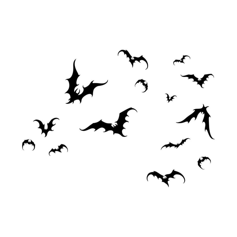 Bat vampire vector. scary ghost bat silhouette flying on white background vector