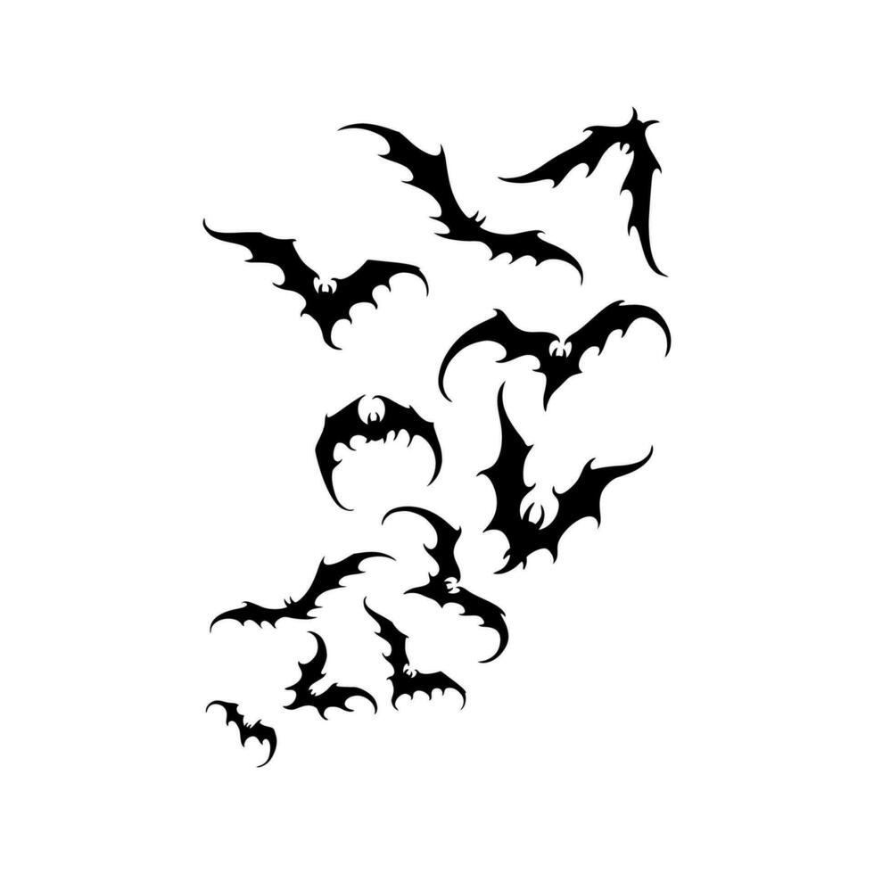 Bat vampire vector. scary ghost bat silhouette flying on white background vector