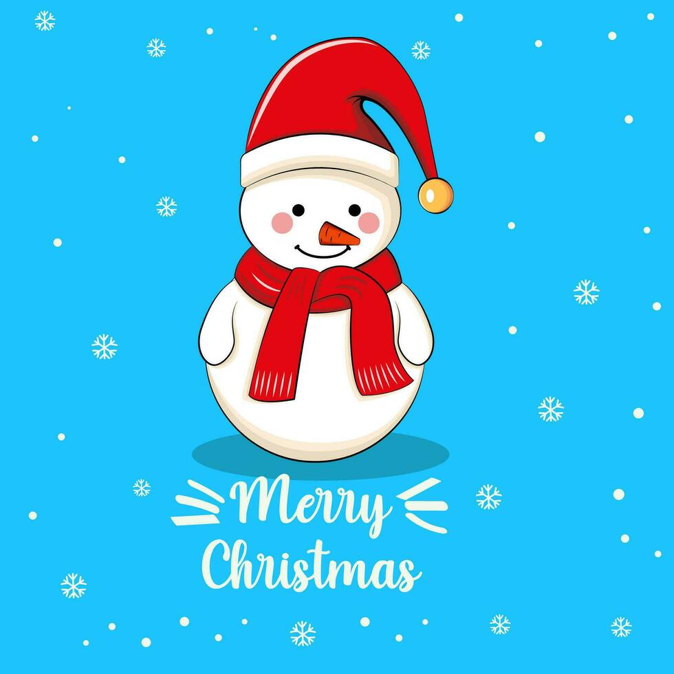New Year, Christmas card, stickers with cute snowmen in cartoon style. vector