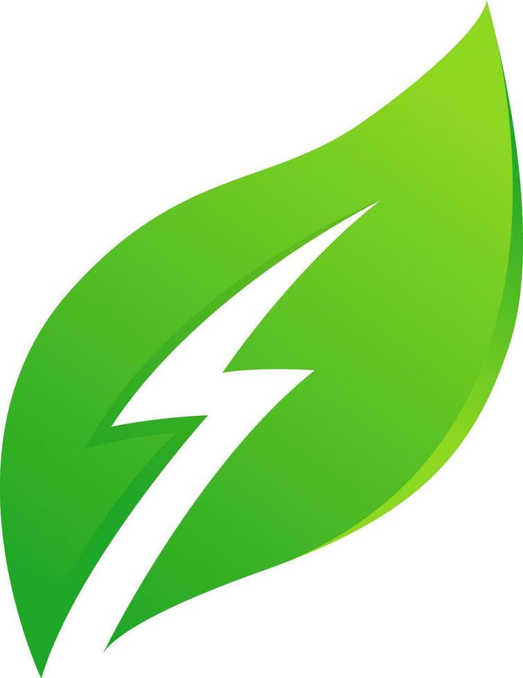 Green energy logo element. renewable power leaf icon symbol design vector