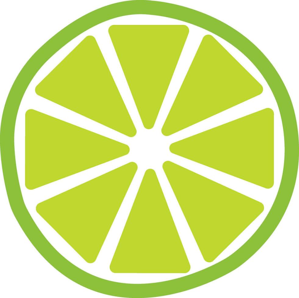 Slice of fresh green lemon summer. Fresh lemon fruits vector