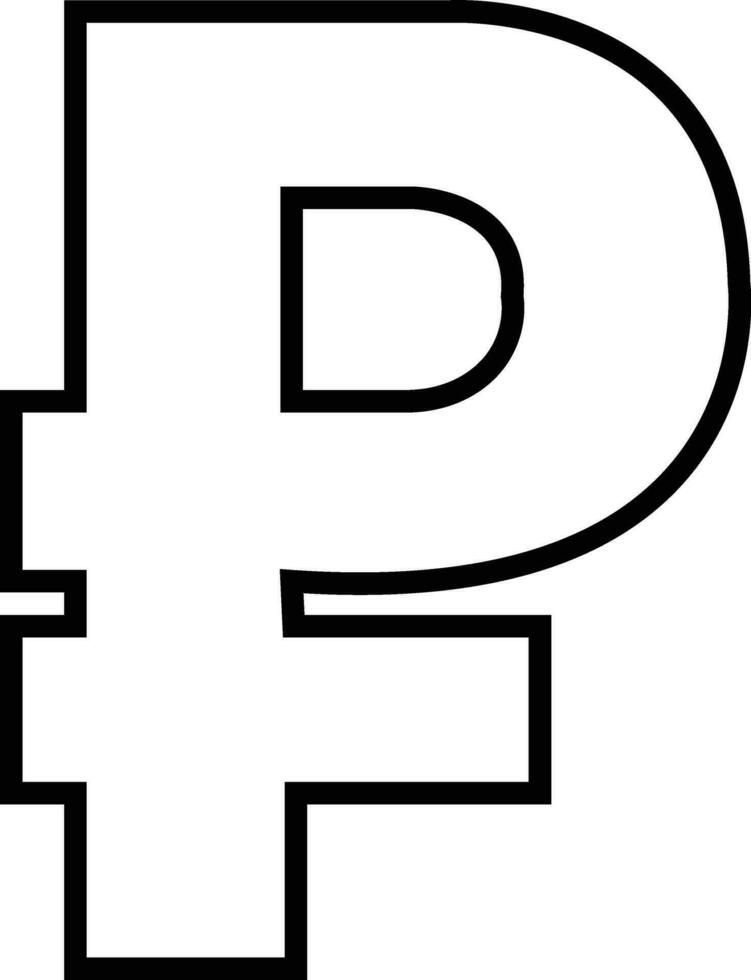 Ruble currency sign symbol. Ruble Russian money line icon vector. Currency exchange concept. vector