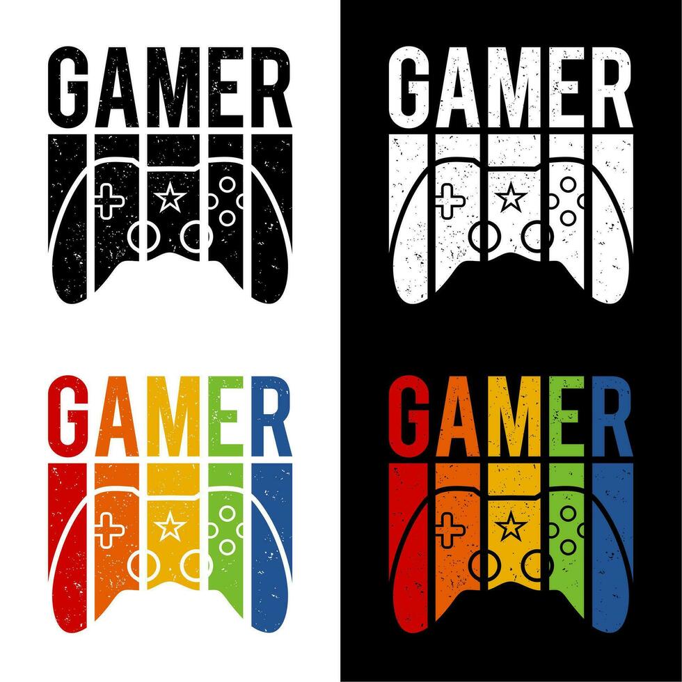 Illustration Gamer t shirt design vector