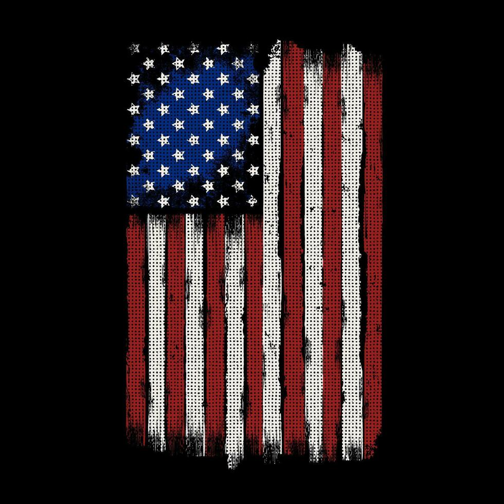 Distressed american flag design background vector