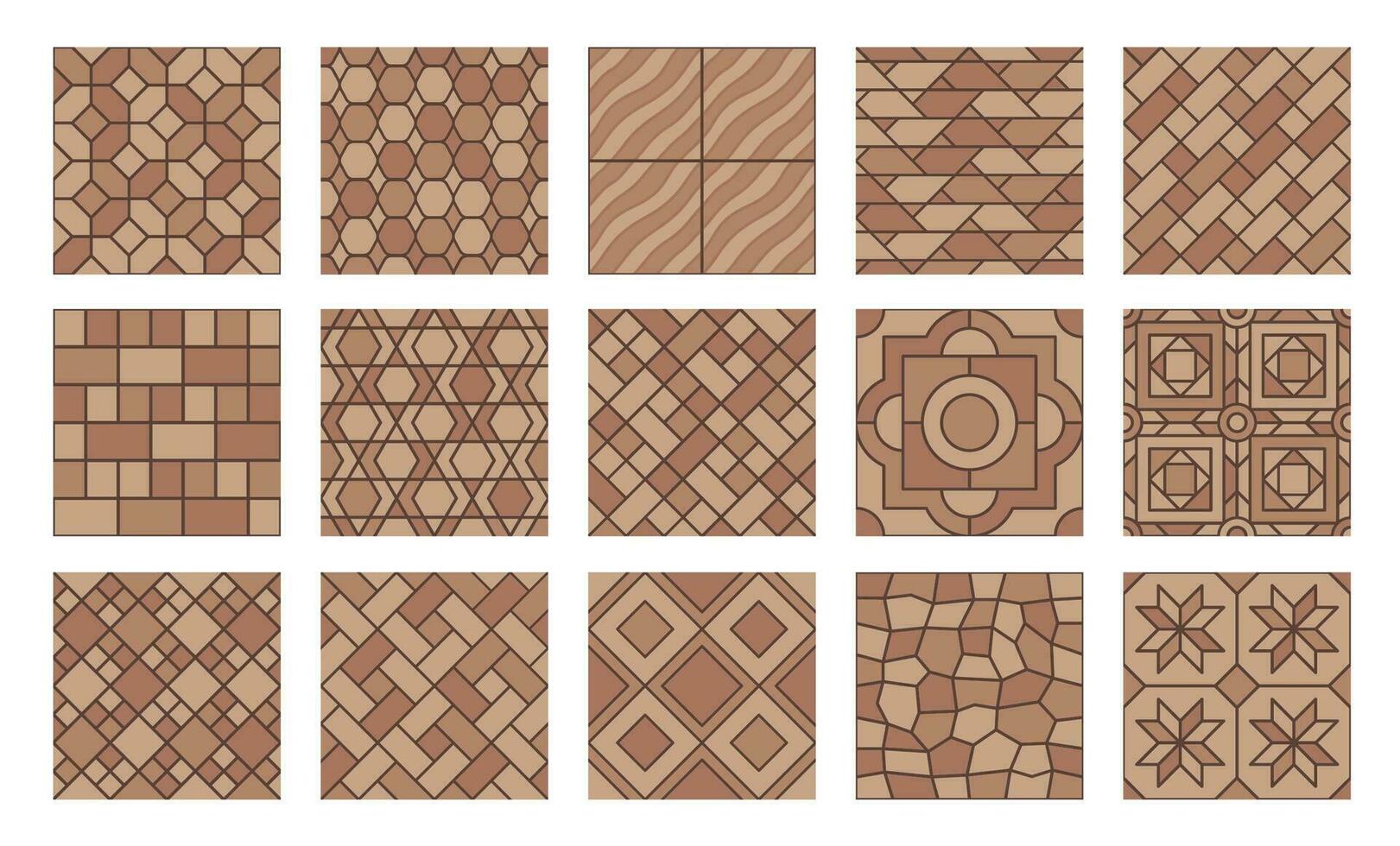 Brown pavement top view pattern street cobblestone vector