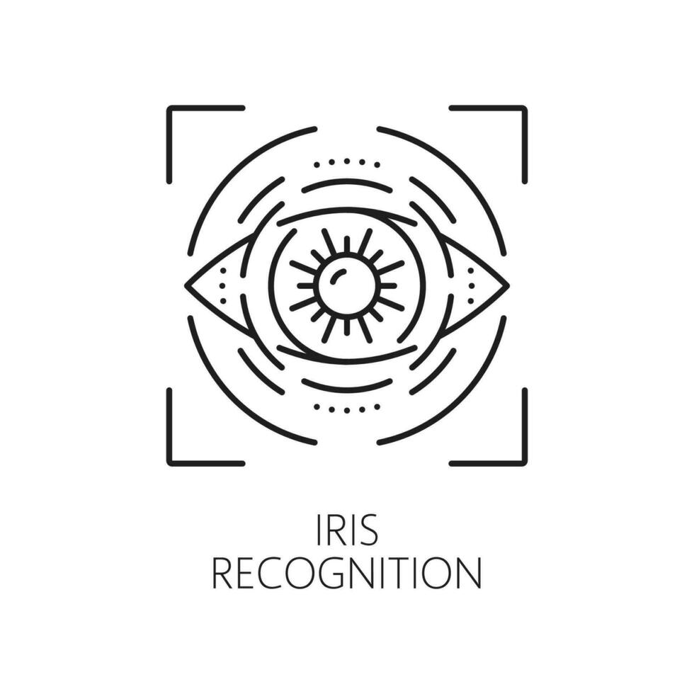 iris reconocimiento, identificación verificación icono vector