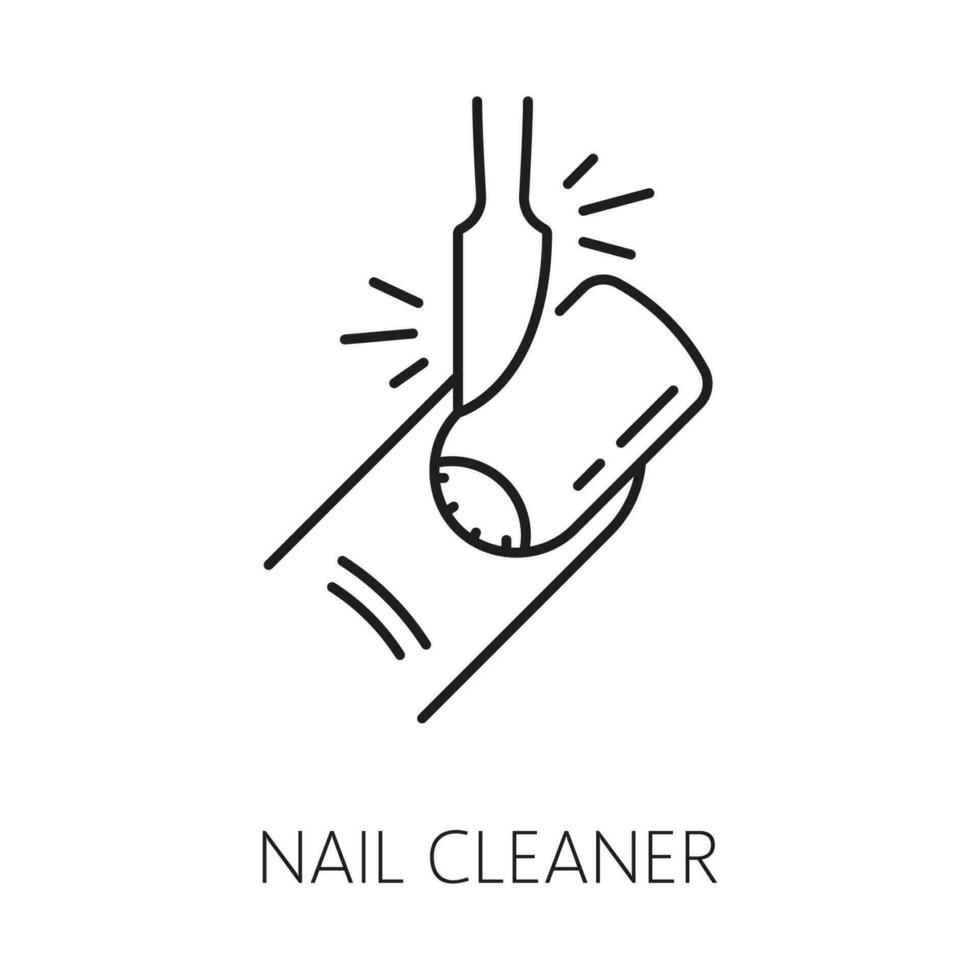 Nail cleaner icon for manicure service, hands care vector