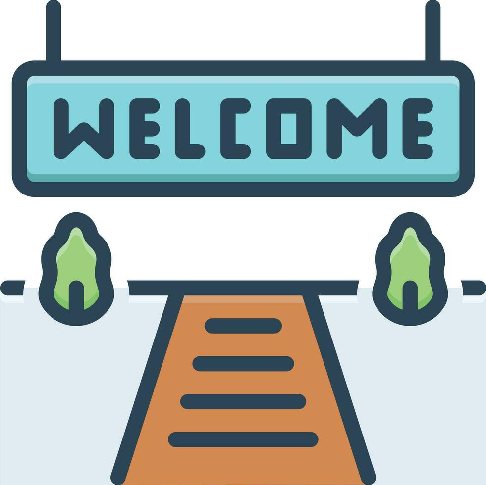Color icon for welcome vector