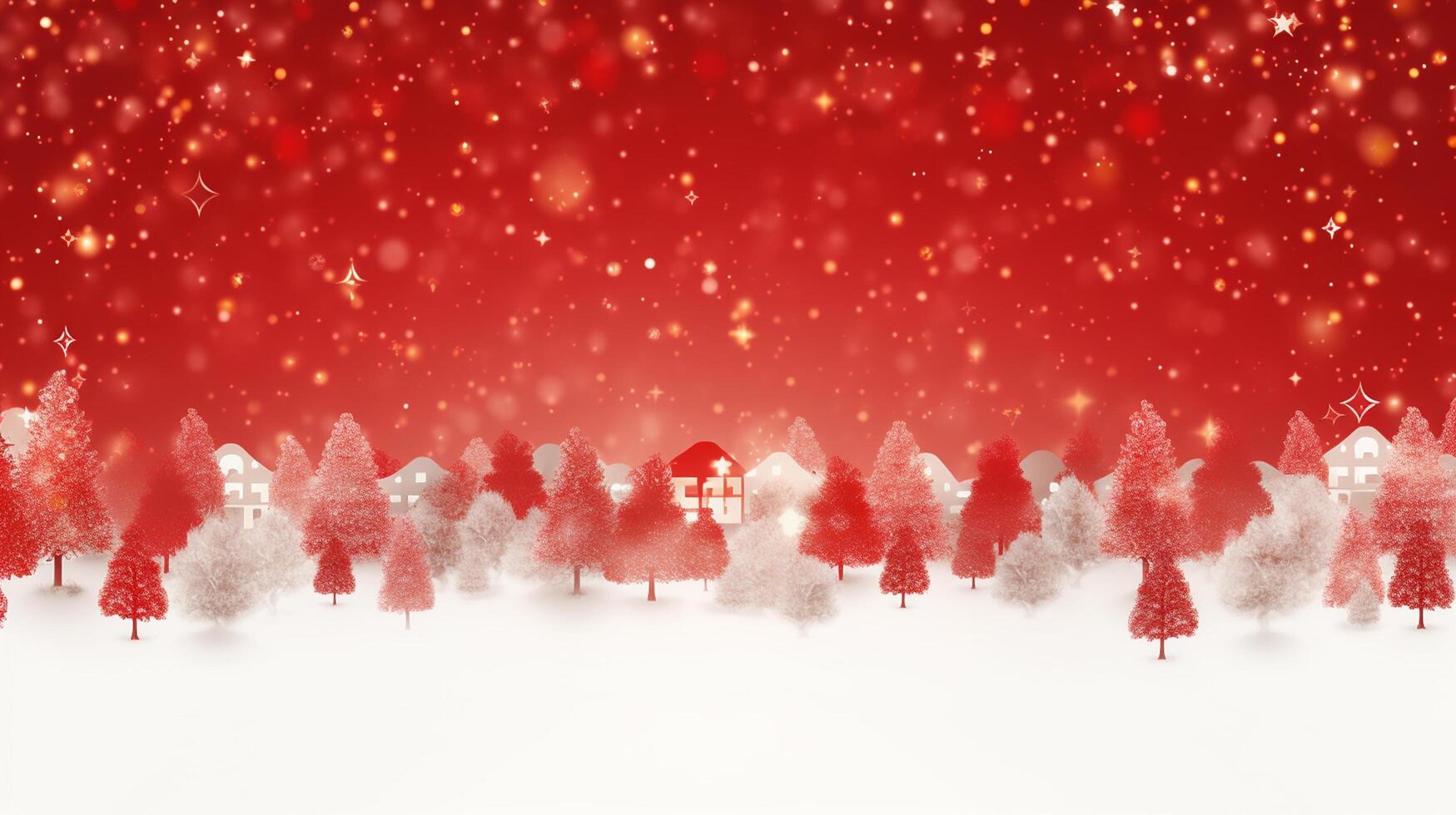 AI generated Christmas red background photo