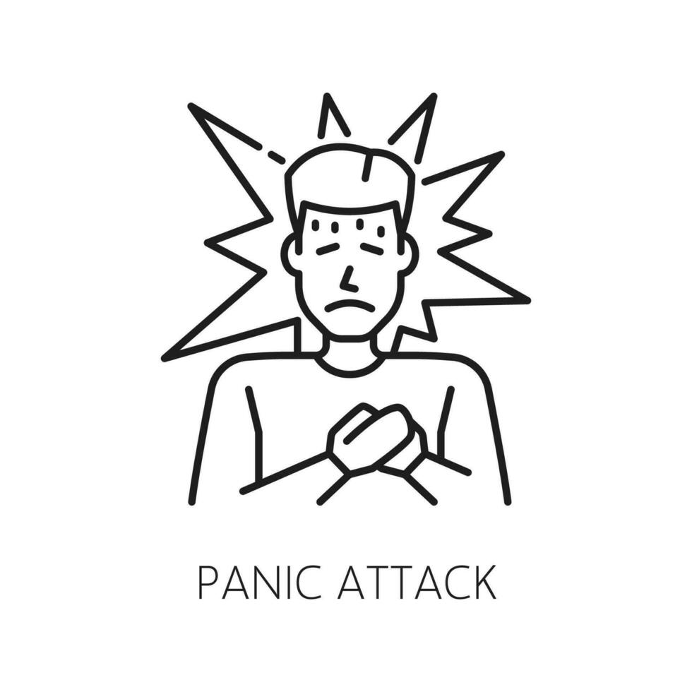 Panic attack psychological disorder problem icon vector