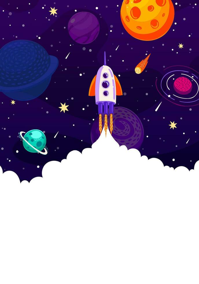 Rocket launch business fast startup project poster vector