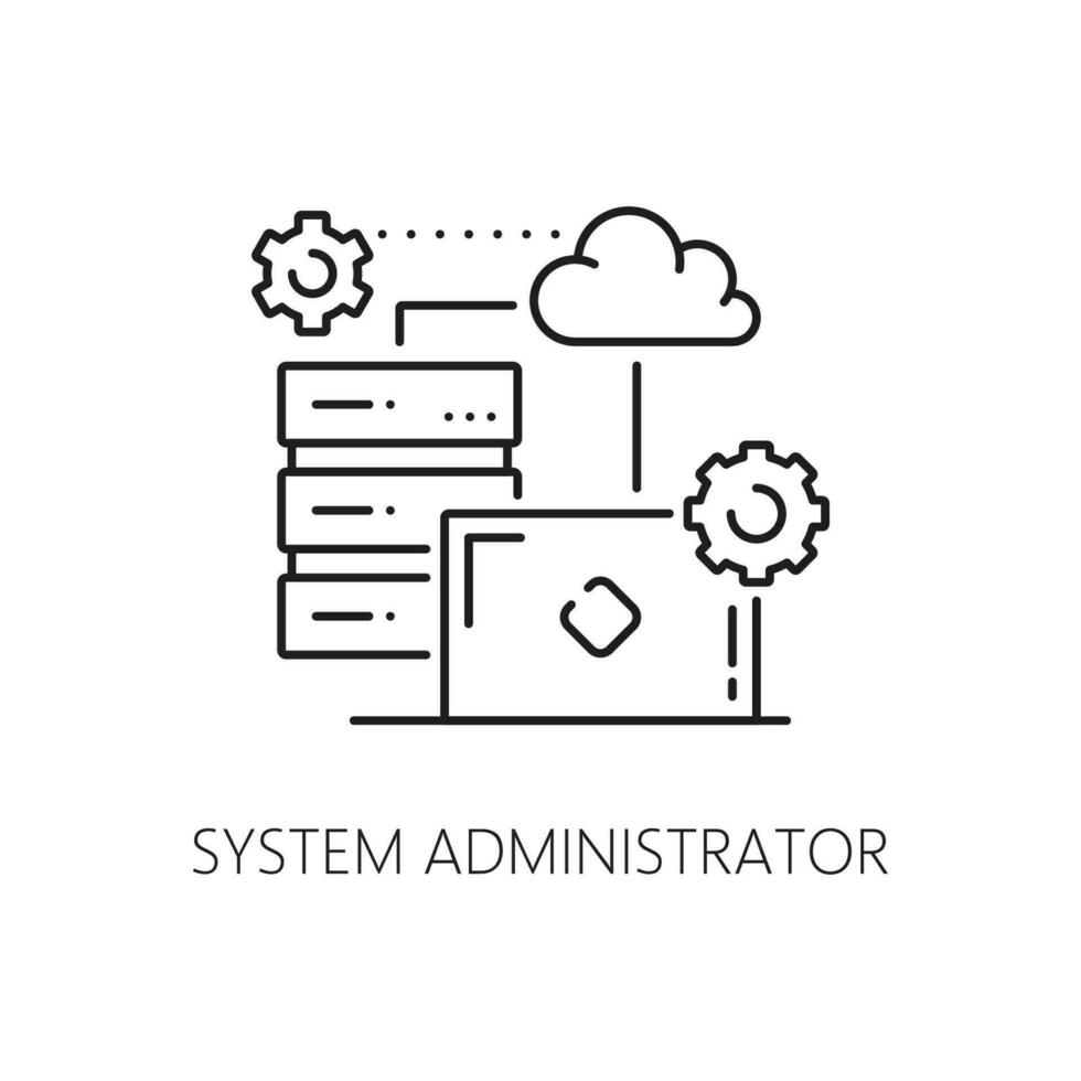 System administrator, IT specialist sysadmin icon vector