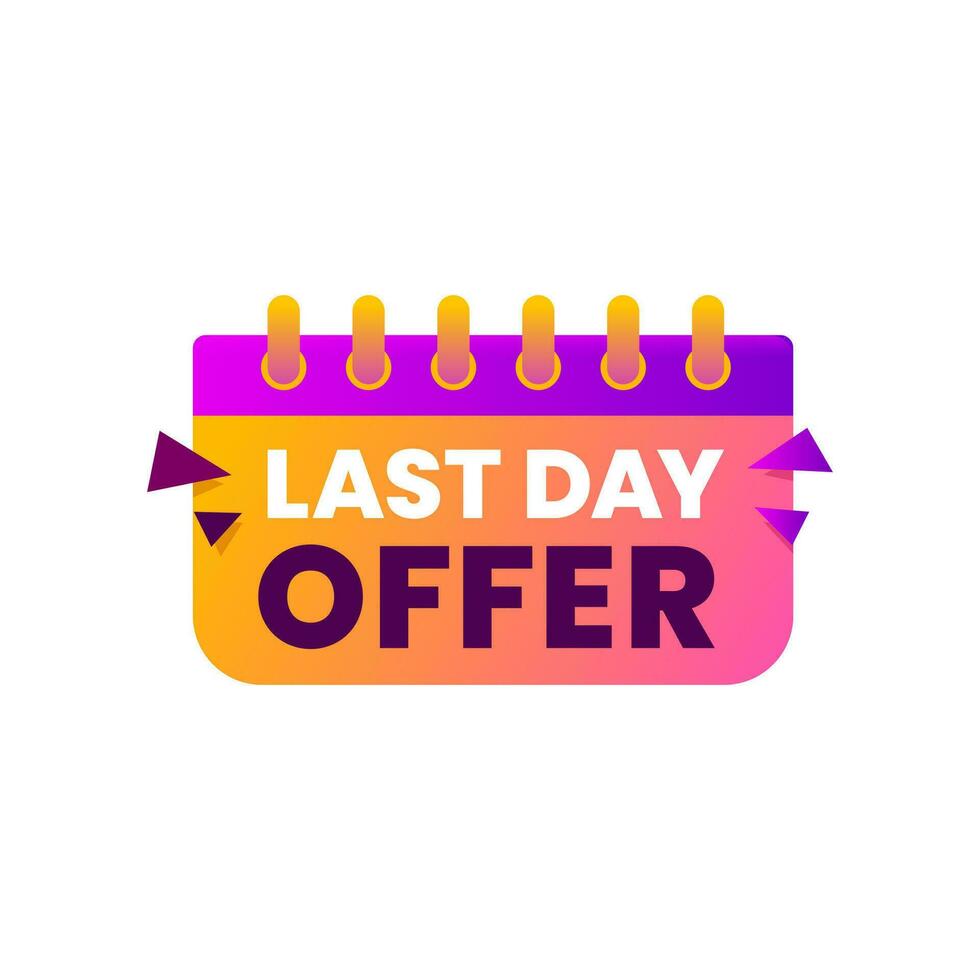 Last time offer, countdown sale, hurry up badge vector