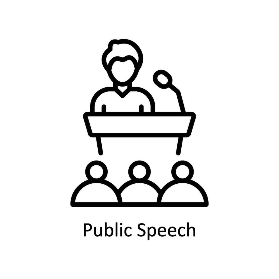 Public Speech vector   outline  Icon Design illustration. Business And Management Symbol on White background EPS 10 File