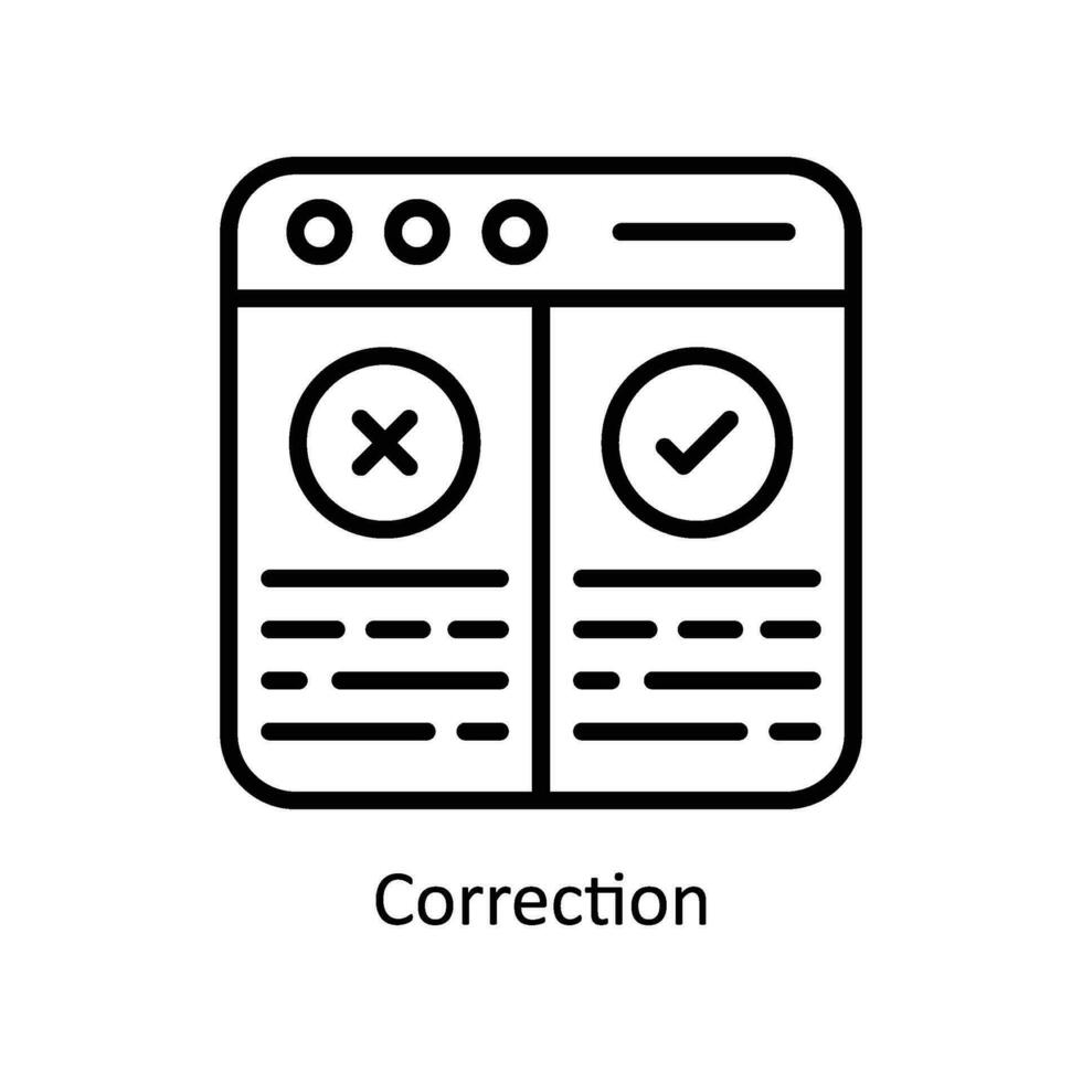 Correction vector  outline Icon  Design illustration. Business And Management Symbol on White background EPS 10 File