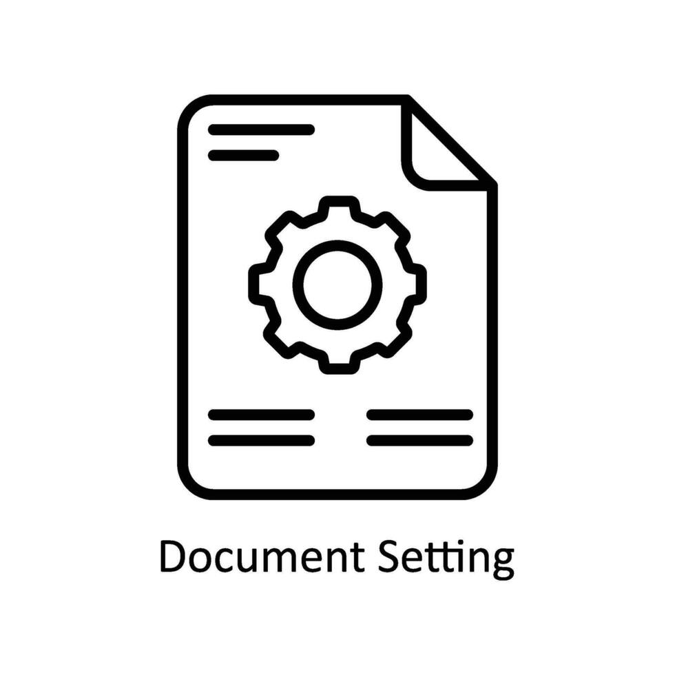 Document Setting vector   outline  Icon Design illustration. Business And Management Symbol on White background EPS 10 File
