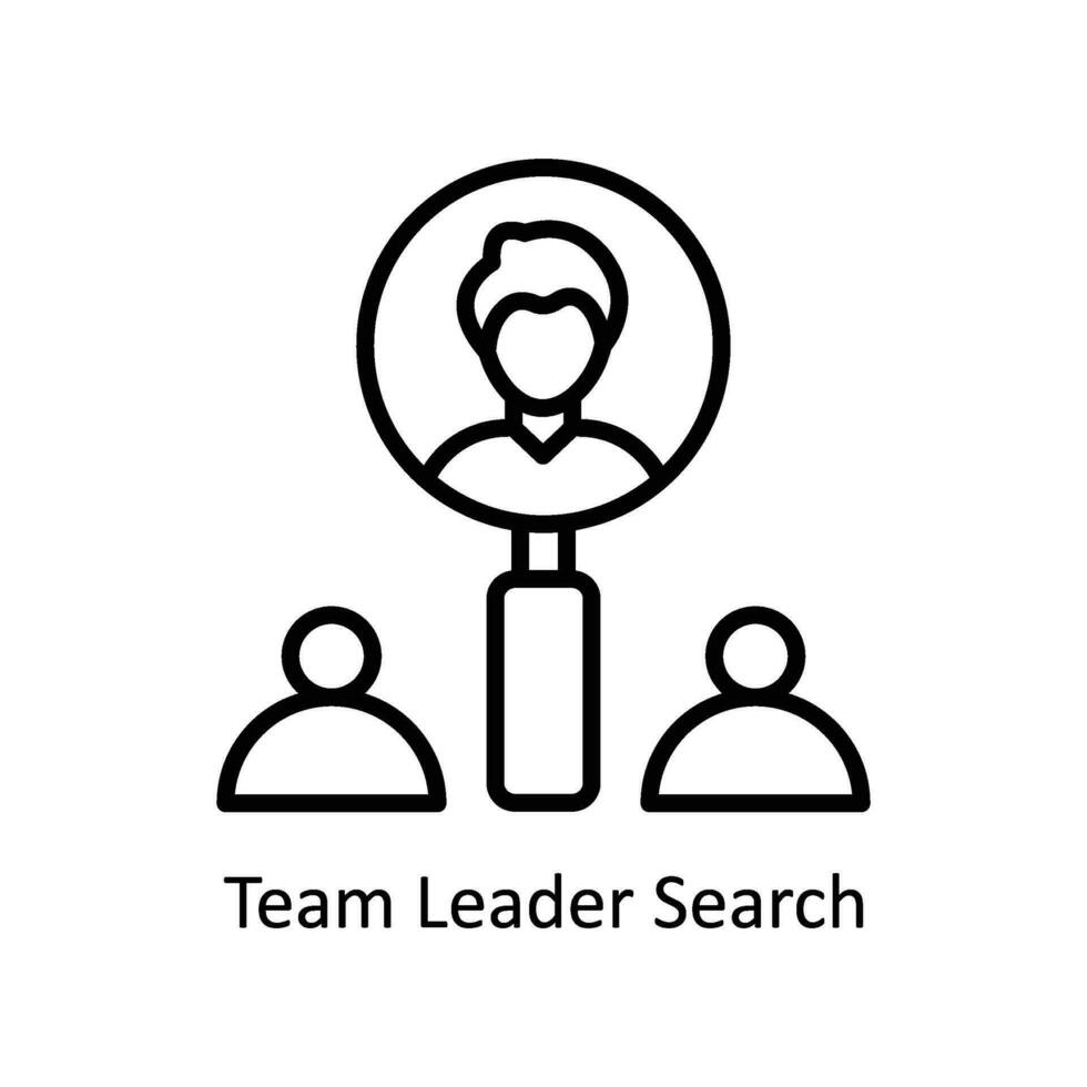 Team Leader Search vector   outline  Icon Design illustration. Business And Management Symbol on White background EPS 10 File