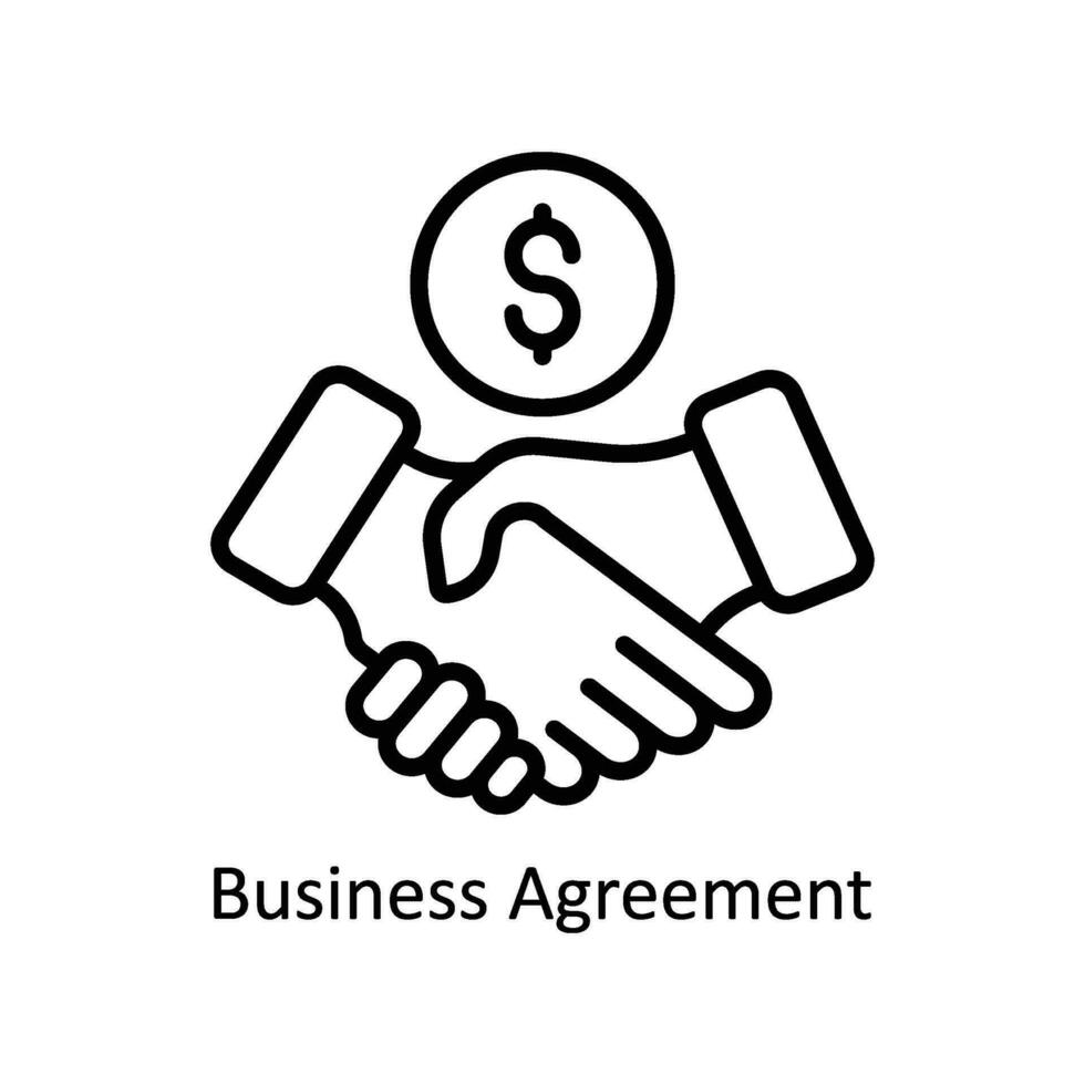 Business Agreement vector   outline  Icon Design illustration. Business And Management Symbol on White background EPS 10 File