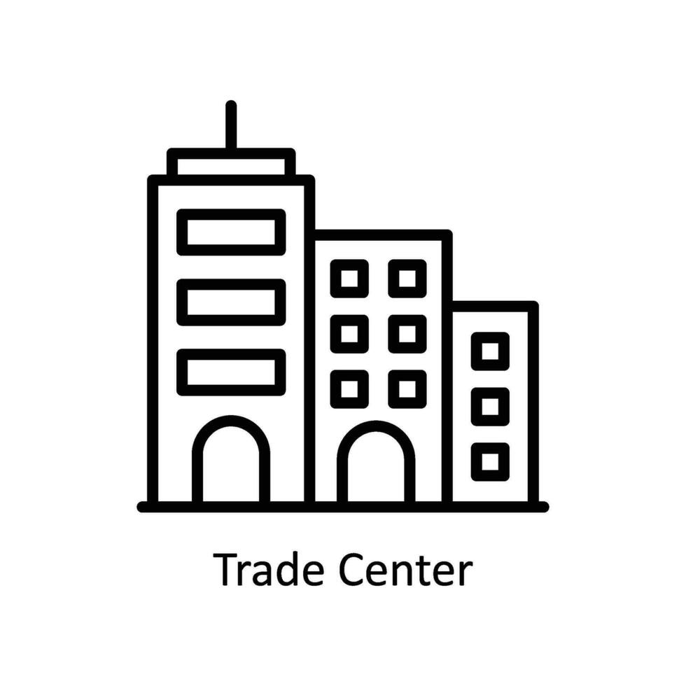 comercio centrar vector contorno icono diseño ilustración. negocio y administración símbolo en blanco antecedentes eps 10 archivo