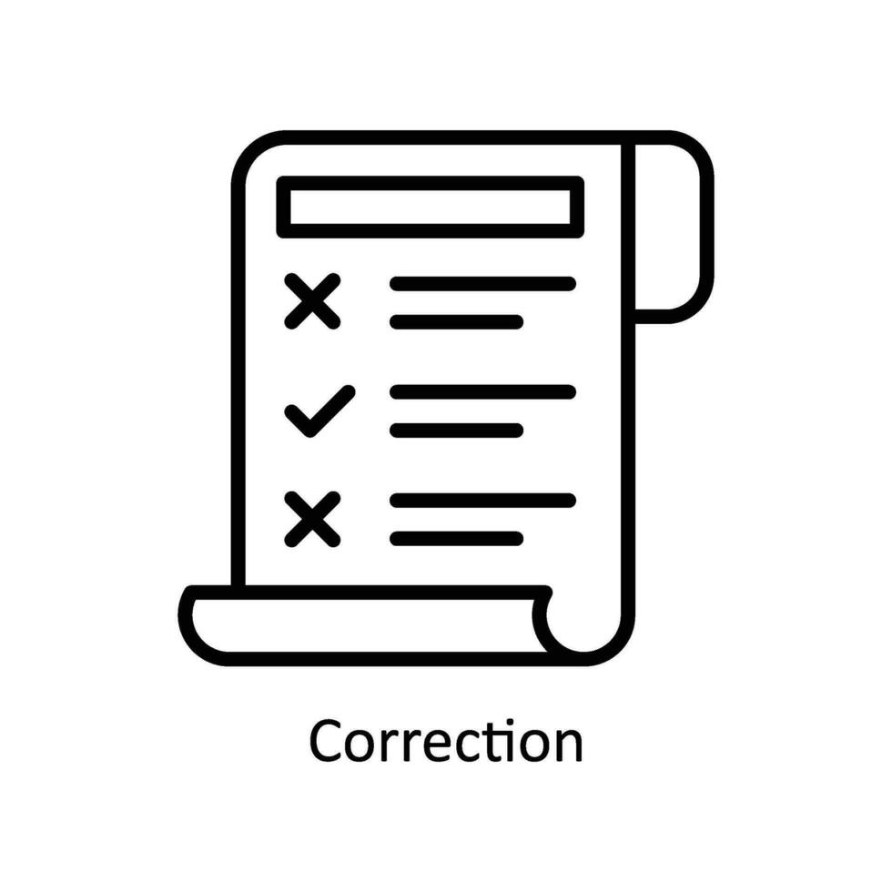 Correction vector   outline  Icon Design illustration. Business And Management Symbol on White background EPS 10 File